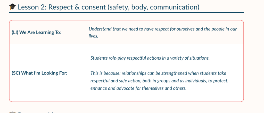 Year 3–4 consent unit